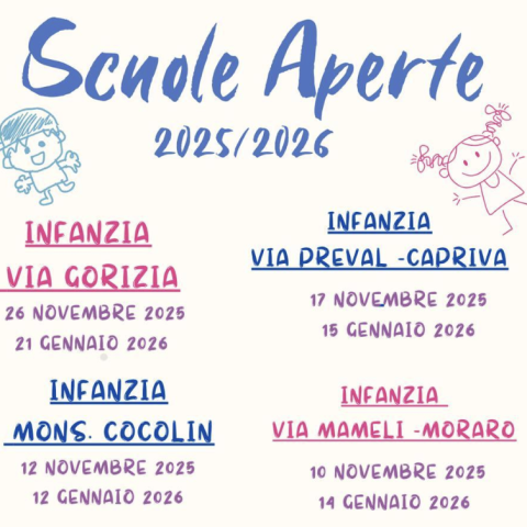 Rinvio Scuole Aperte Capriva del Friuli - da 17/11/2025 a 25/11/2025